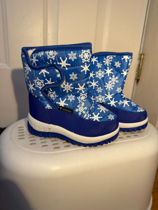 Fantiny Boys toddler size 7 blue snowflake winter boots 7 (Toddler)