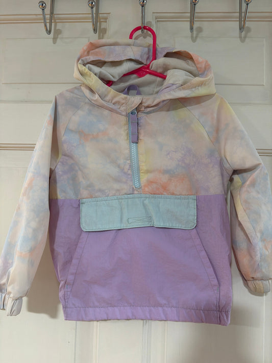 Cat and Jack Girls toddler lightweight pastel multicolor windbreaker jacket 3T