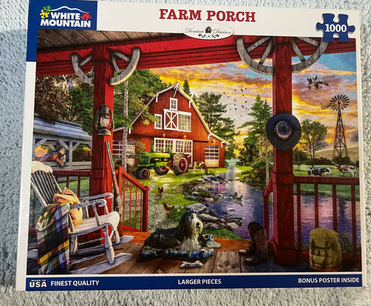 White Mountain Puzzle 1000 piece puzzle. No smoking/No pet home. Assembled once.