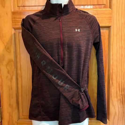 Under Armour maroon shirt logo on sleeve size L no tag quarter zip Men's - L