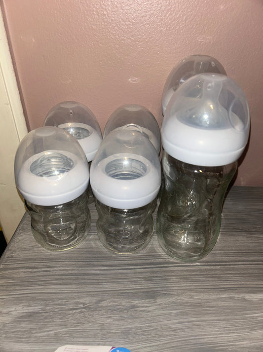 Philips Avent Natural Glass Baby bottles 4 4oz bottles 2 8oz bottle nipples not include clean sterilized Feeding