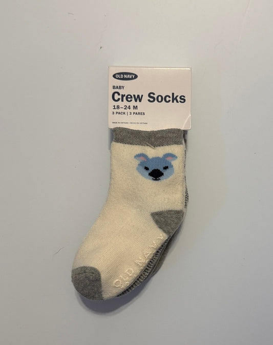 Old Navy NEW Koala 3-Pack of Crew Socks 18-24 Months 18 Months