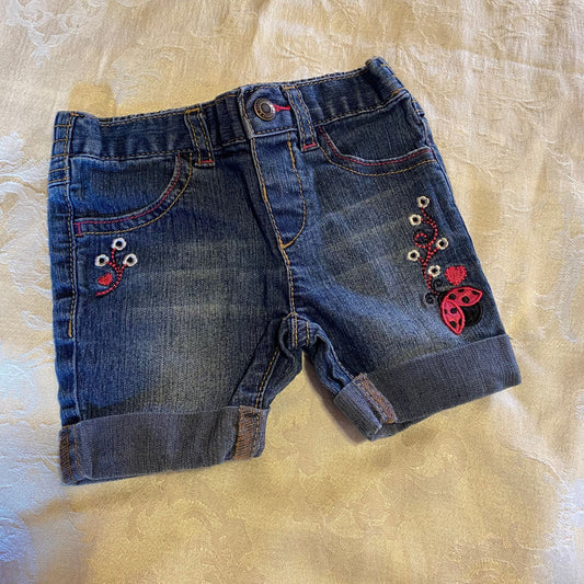 Healthtex, 18m, lady bug shorts, embroidered denim  18 Months