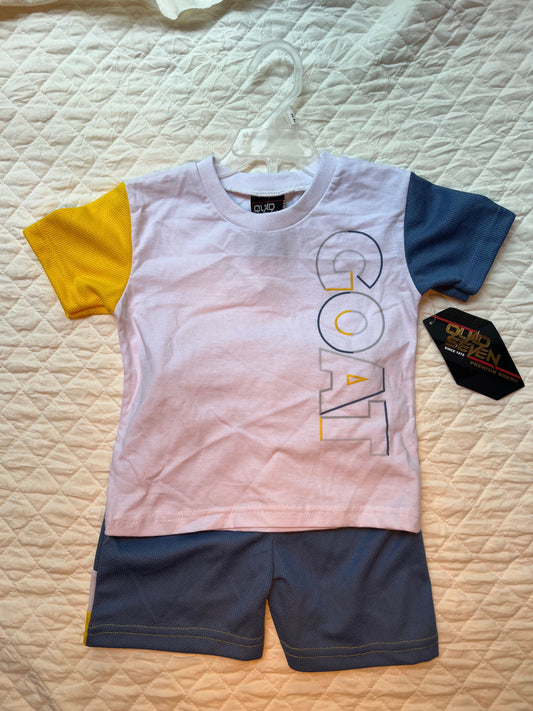 Quad Seven NWT Goat t-shirt and matching shorts 2T