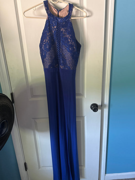NW Nightway Blue prom dress. Slit in lower leg Women's 10