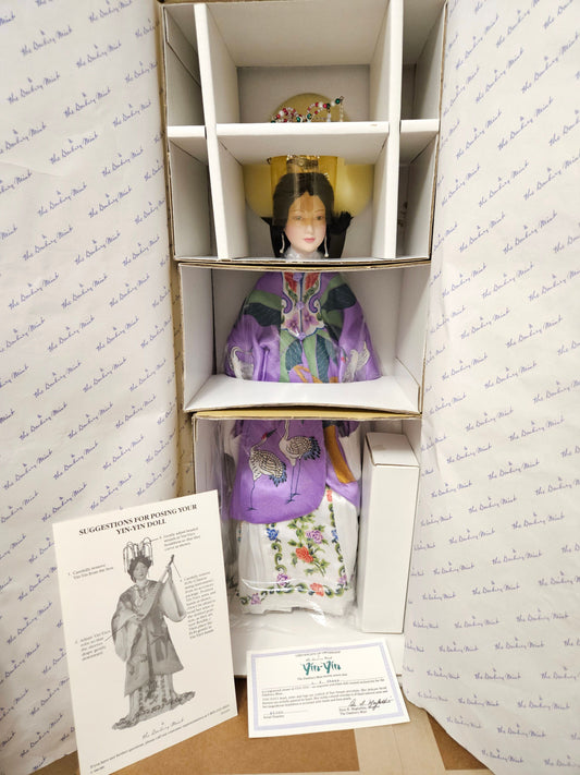 Danbury Mint porcelain doll bride Yin-Yin new in the box, mandolin is inside box Dolls and Accessories