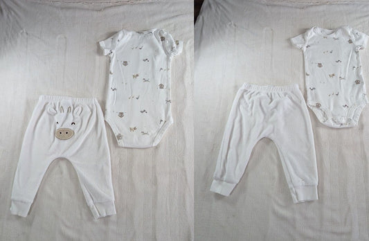 Carter's 9 month farm animal outfit Onesie with fuzzy pants, cute cow on butt 9 Months
