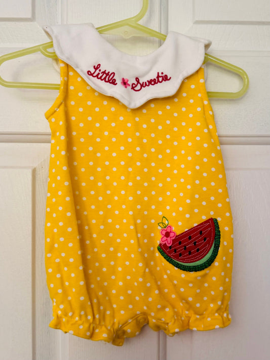 okie Dokie preloved Yellow polka dot bubble strawberry watermelon Newborn