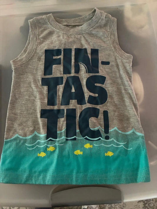 Carters Fintastic tank top with yellow fish 4T/4