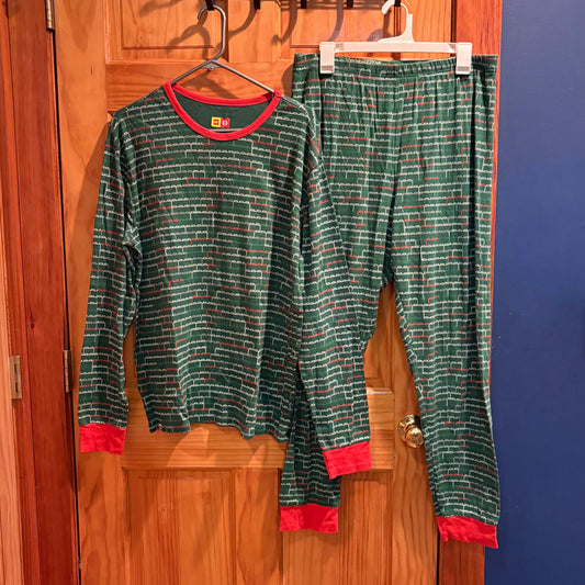 Lego / Target 100% cotton Mens pajama pj set green with bricks on it Men's - L