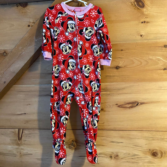 Disney, 3T Minnie Mouse sleeper footed holiday Santa, snowflakes 3T