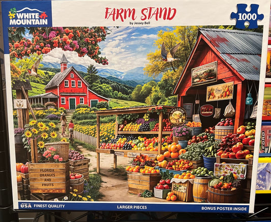 White Mountain Puzzle 1000 piece puzzle. No smoking/No pet home. Assembled once.