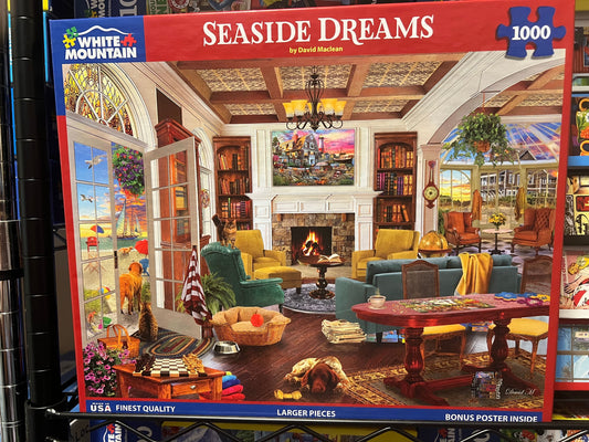 White Mountain Puzzle 1000 piece puzzle. No smoking/No pet home. Assembled once.