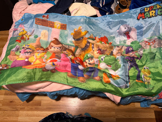 Super Mario -for childs  bedroom Banner with all characters 59 wide 34.5 tall Wall Hanging