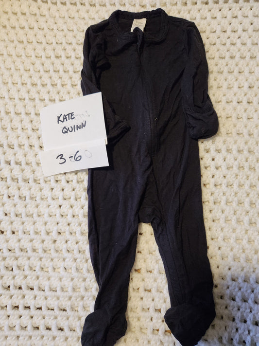 Kate Quinn - 3/6m Bamboo Black zippy 3 Months