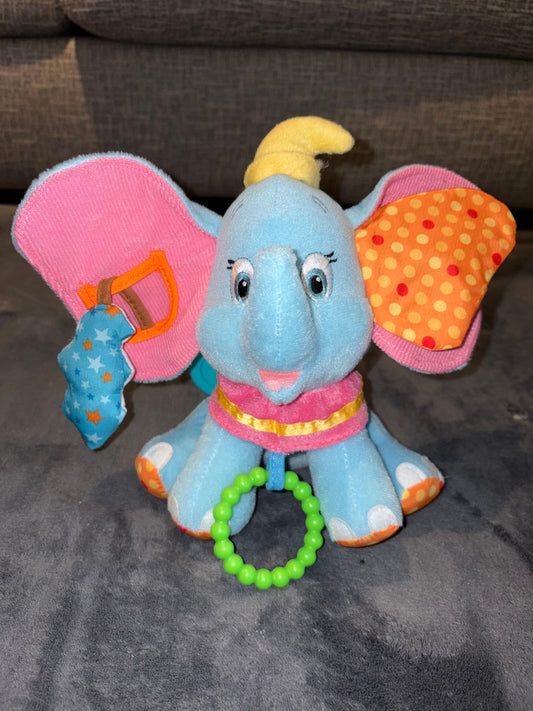 Disney Dumbo Crib Toy Crinkle Ear, Hidden Mirror, Teething Ring Infant
