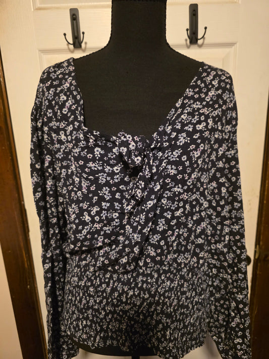 Maurices Blue Flowery womens blouse size xl Women's - XL