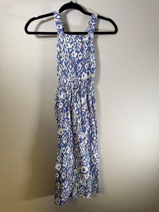 OshKosh Denim Blue/White/Sage/Orange Tank Dress with Side Cutouts 12