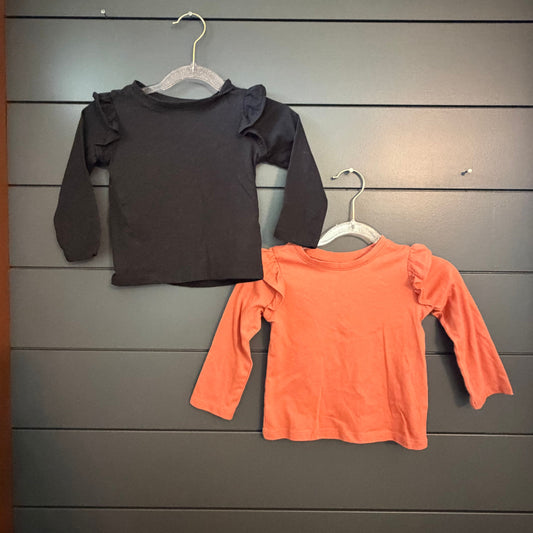 Garanimals Long sleeve top, black and burnt orange 18 Months