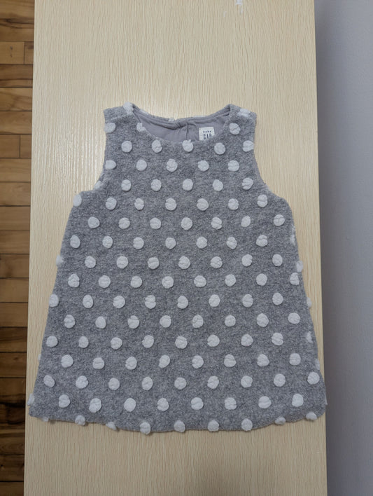 Baby Gap Baby Gap Girls 12-18 Months Gray Polka Dot Dress 12 Months