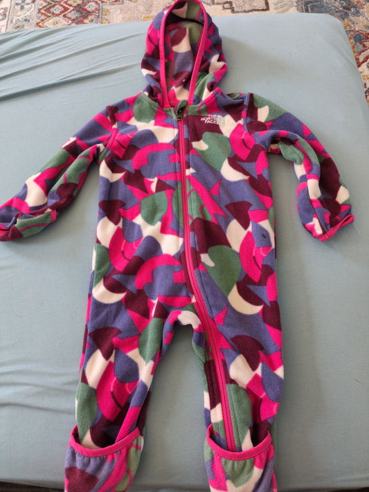 The North Face - 6/12m Fleece snowsuit. Vibrant colors, excellent condition 6 Months