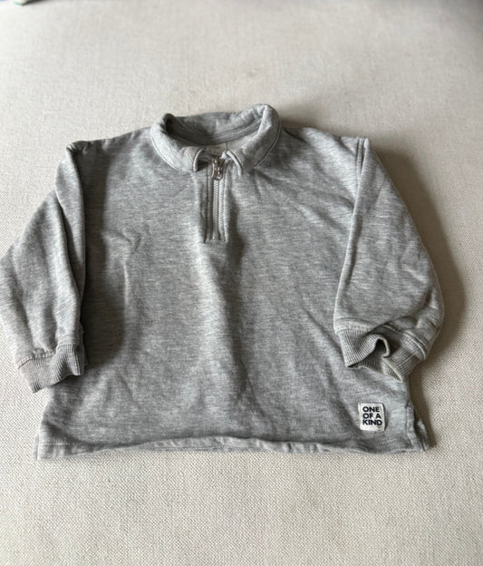 H&M Grey 1/4 zip 2T