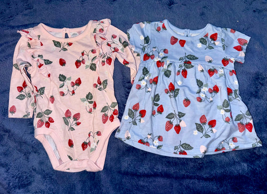 Granimals strawberry dress and onesie set 3-6m Granimals strawberry dress and onesie set 3-6m 3 Months