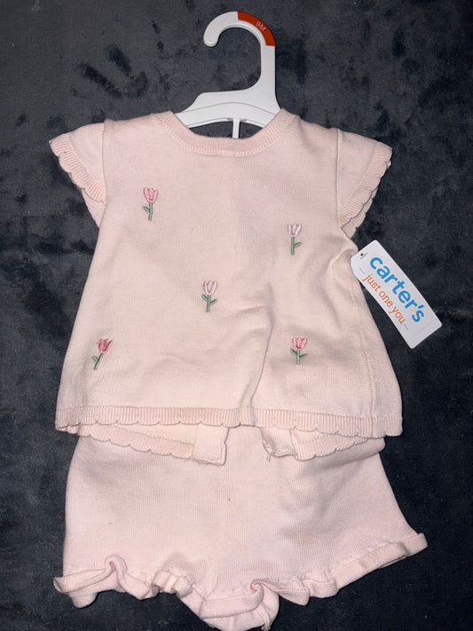 Carters NWT 9 Months Tulip Set Button back shirt with shorts 9 Months