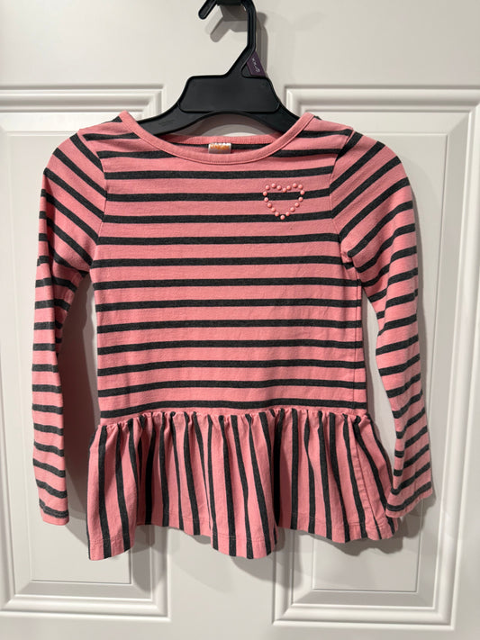 Gymboree long sleeve girls size 7 Pink and grey stripes 7