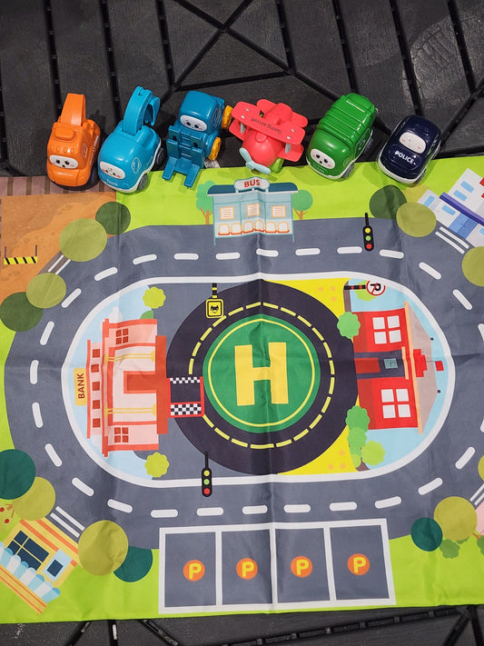 Play Mat w. 6 Vehicles  Toddler