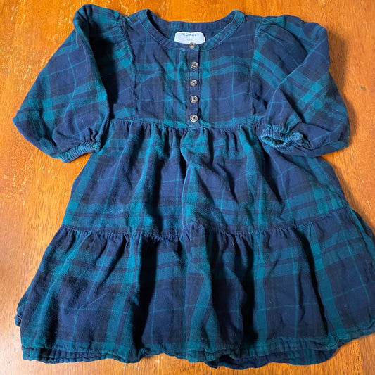 Old Navy Green plaid dress 6 7 flannel 6