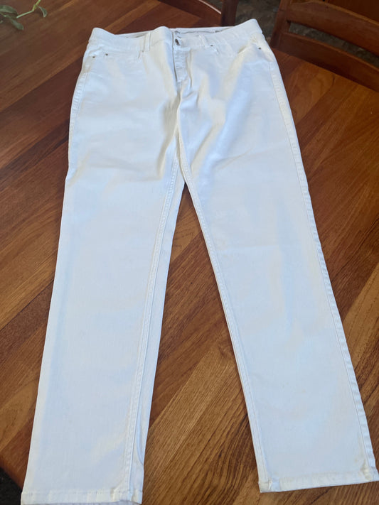 Rafaela  Weekend size 16 Long white denim pants with stretch Women's 16