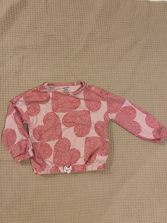 Carters Pink hearts long sleeve shirt 24 Months
