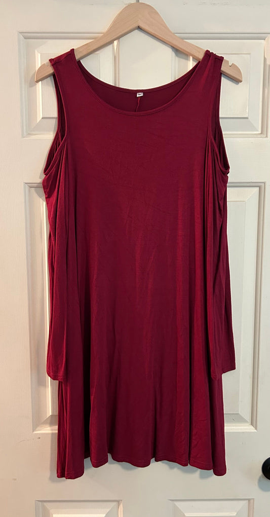 Dress Fitted cotton, off the shoulder long sleeves Women's - XL