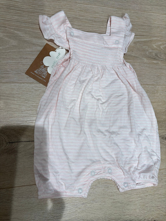 Angel Dear 3-6 Month Romper Light Pink and White Striped, NWT 3 Months