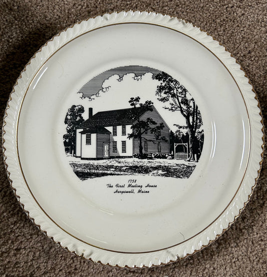 Harswell first church and meeting House Plate with wall hanger, can be removed