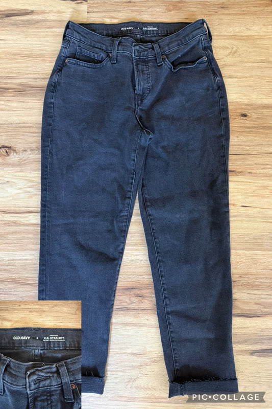 Old Navy NWOT OG straight jeans midrise raw him Women's 6