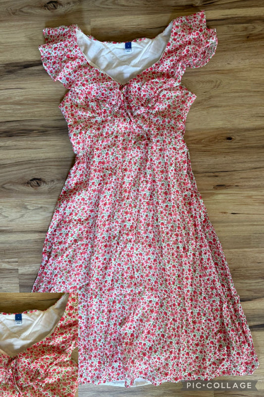 Old Navy NWOT SUNDRESS WITH PINK FLOWERS, LIGHTWEIGHT Women's - S