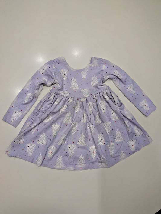 Hanna Andersson Hanna Andersson Girls 2T Lavender Holiday Dress with Pockets 2T