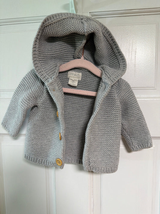 Little planet Grey sweater with hood 3 Months