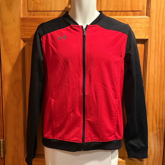 Under Armour YXL red black zip up lightweight jacket 18