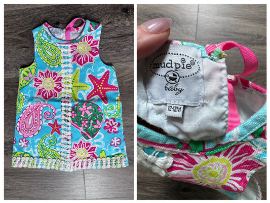 Mud Pie Mud Pie Vibrant Paisley Turtle Dress 12-18m EUC 12 Months