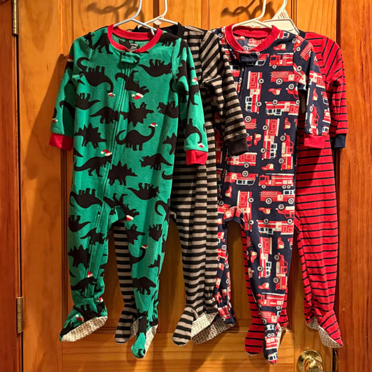 Carters lot of 4 footed sleepers pj pajamas no holes in feet! All size 24 months 24 Months
