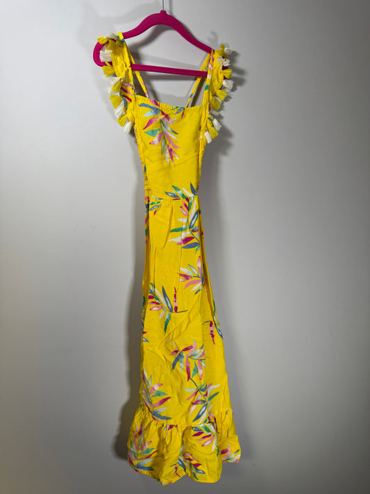 Arizona Yellow Bright Tropical Print Long Tank Dress 6