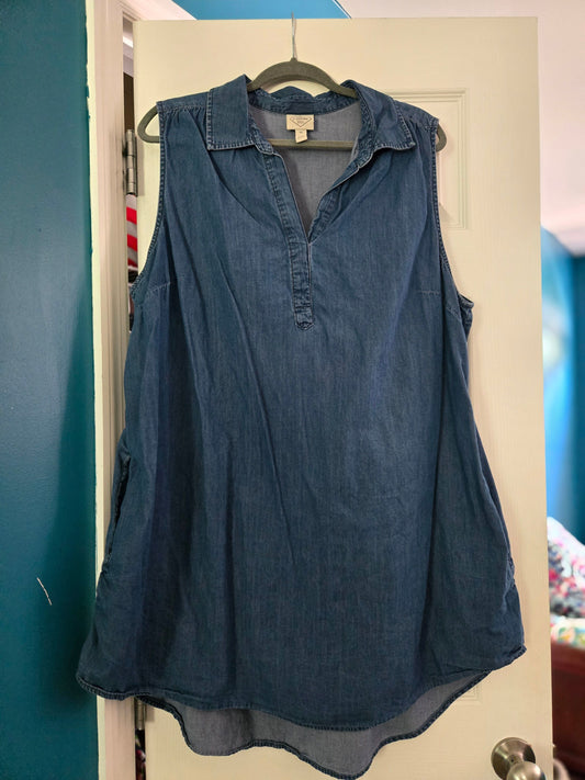St John's bay Jean hi lo sleeveless dress Women's - XXL