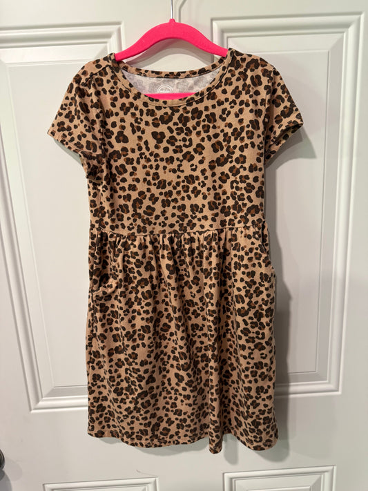 Wonder Nation girls 6 dress leopard print Short sleeve dress with pockets 6