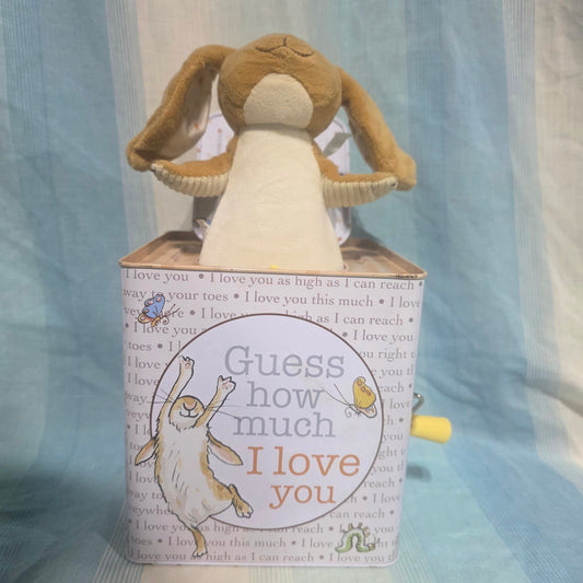 Guess How Much I Love You jack-in-the-box Pop Goes the Weasel with a brown bunny Figures and Animals