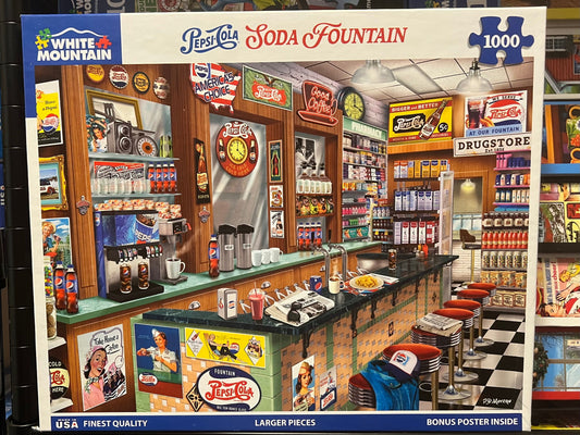 White Mountain Puzzle 1000 piece puzzle. No smoking/No pet home. Assembled once.