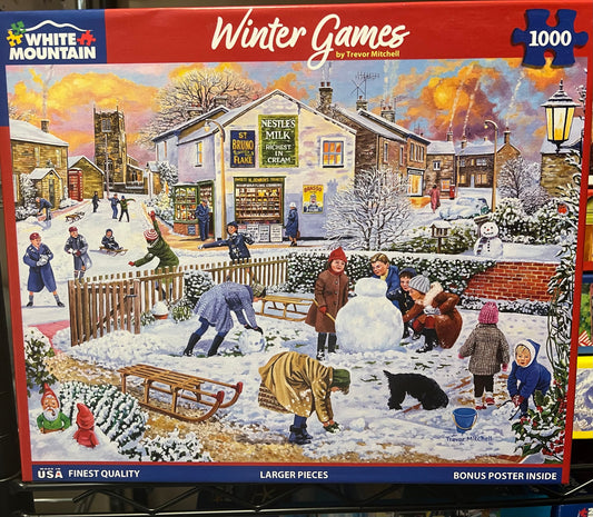 White Mountain Puzzle 1000 piece puzzle. No smoking/No pet home. Assembled once.