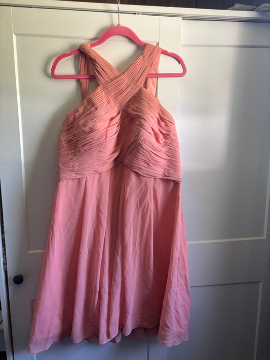 Semiformal dress peach, knee length Women's 18